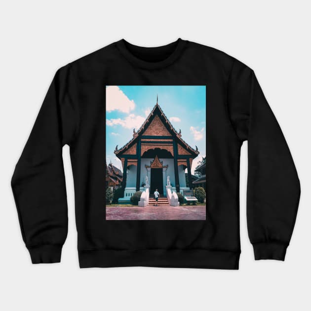 Chiang Mai streets - Temple Crewneck Sweatshirt by Chigurena